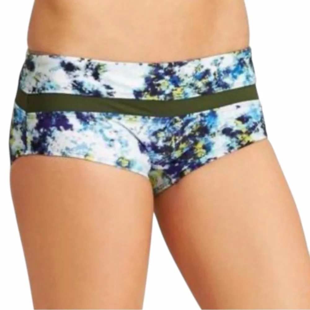 NEW Athleta Dolphin Hypersonic Caspian Blue Hip Hugger Swim Bottom size Medium